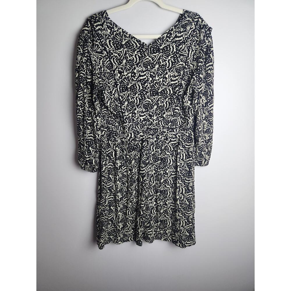 BA&SH Lia printed pleated crepe mini dress sz 8 3/4 sleeve beachy festival boho - Picture 4 of 12